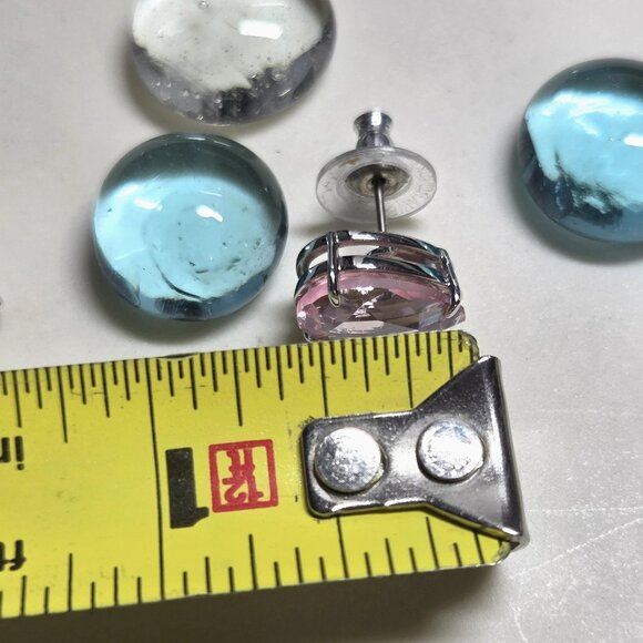 🌟Swarovski Gema Stud Pierced Earrings Pink Teardrop Cut Swarovski Crystal🌟 - Picture 2 of 8